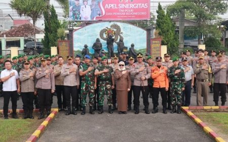 Bupati Bojonegoro Pimpin Apel Sinergritas TNI-Polri Dan Pemkab Bojonegoro