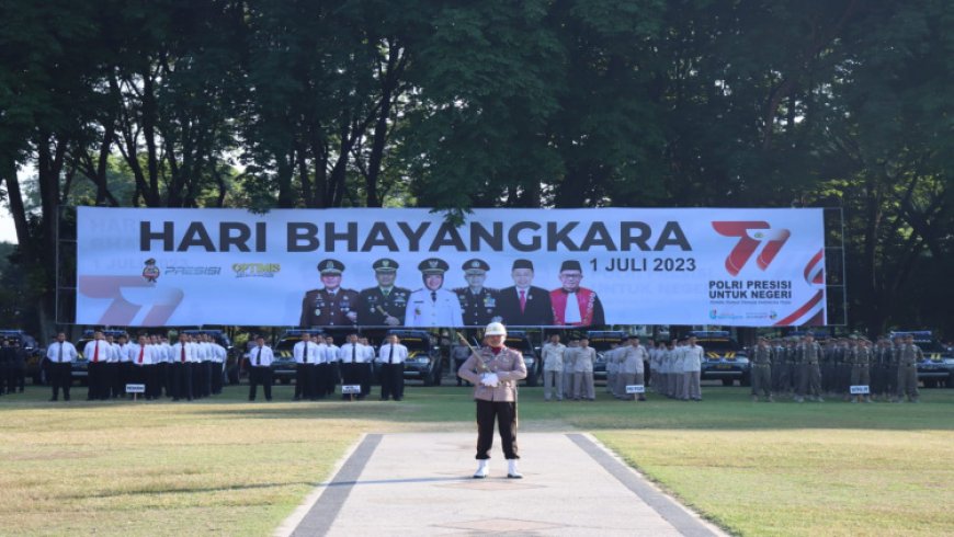 Hari Bhayangkara Ke 77 Tahun 2023 Polres Bojonegoro Gelar Upacara Di Alun-alun Kota
