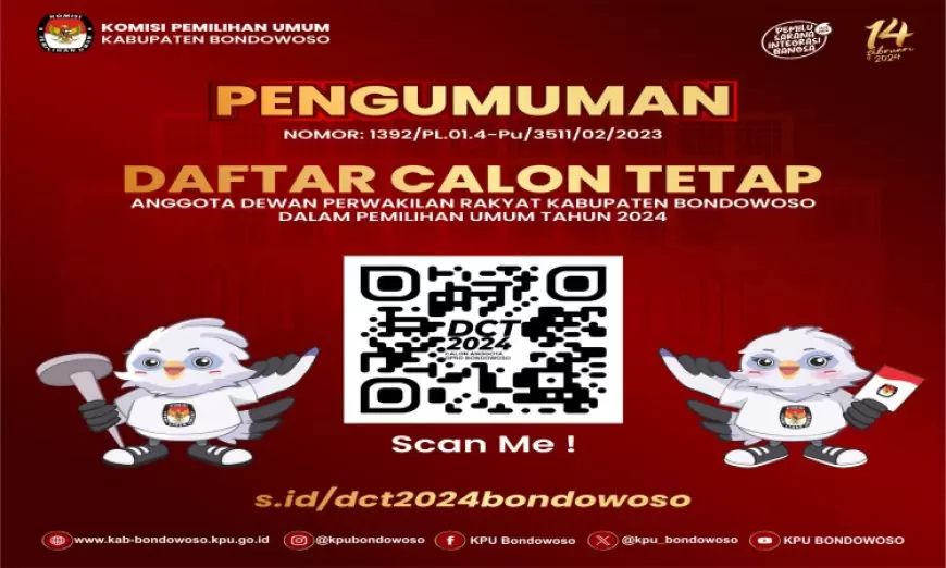 KPU Tetapkan DCT Calon Anggota DPRD Bondowoso, Ini 519 Nama Caleg