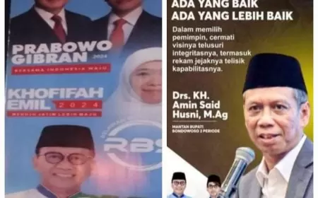 Pasang Gambar Presiden Terpilih hingga Kiai PBNU, Paslon 02 Pilkada di Bondowoso Terkesan jadi Tukang Klaim Didukung Tokoh Nasional